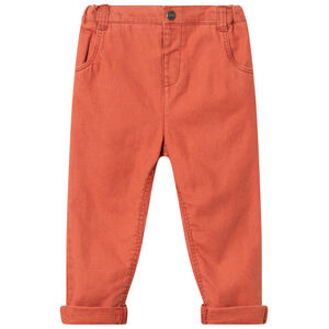 Pantalón de algodón y lino liso  