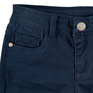 Pantalón de sarga teñido con efecto arrugado  