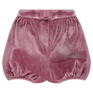 Shorts bombachos en terciopelo arrugado   Main Shorts bombachos en terciopelo arrugado