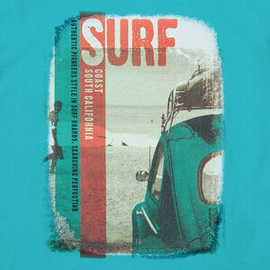 Camiseta de manga corta de punto y estampado de fantasía 