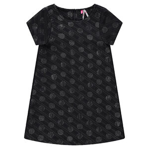 Vestido de manga corta con estampado de jácquard all-over 