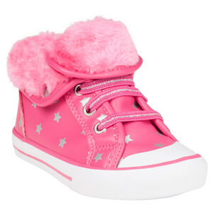 Zapatillas de deporte de caña alta con sujeción mediante elástico con estampado con estrellas con pliegue de tela sherpa 