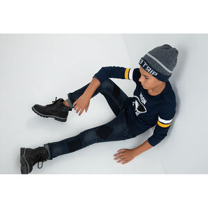 Júnior - Conjunto de gorro y snood polar con forro de borreguito 