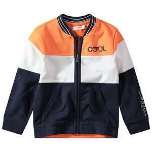Chaqueta de felpa tricolor con estampados de fantasía 