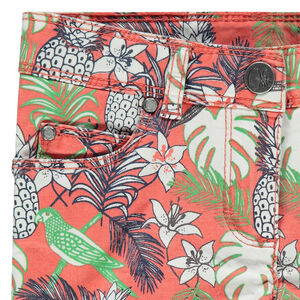 Pantalón corto de sarga con estampado tropical  Main Pantalón corto de sarga con estampado tropical