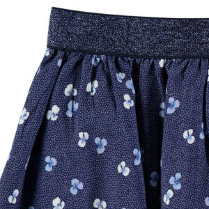 Jupe fluide à fleurs imprimée et taille élastiquée brillante 