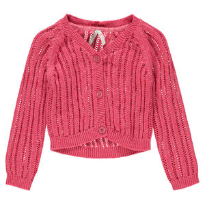 Chaqueta de punto calado acanalado  