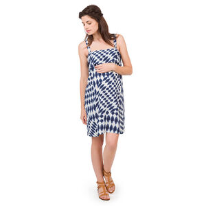 Vestido de embarazada con estampado all-over y volante. 