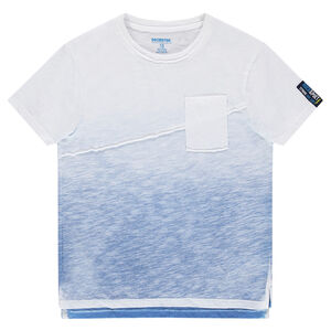 Júnior - Camiseta de punto slub con efecto tie and dye con corte y bolsillo 