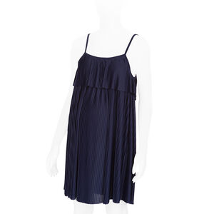 Vestido de embarazo plisado con volantes 