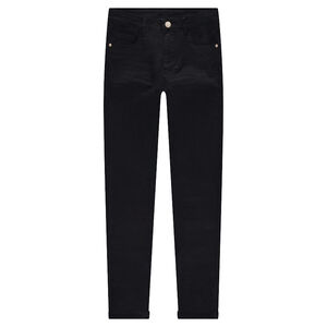 Júnior - Pantalón de sarga de corte slim con efecto desgastado y arrugado.  Main Júnior - Pantalón de sarga de corte slim con efecto desgastado y arrugado.