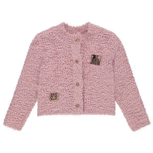 Chaqueta de punto de palomita con parches brillantes 