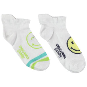 lote de 2 pares de calcetines cortos estampado Smiley jacquard 