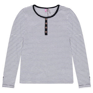 Júnior -Camiseta de manga larga de punto con tapetas con botones 