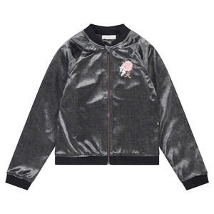Júnior - Chaqueta de terciopelo con flor bordada en el pecho 