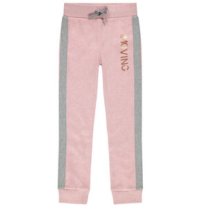 Pantalón de chándal de felpa con inscripción cobriza 