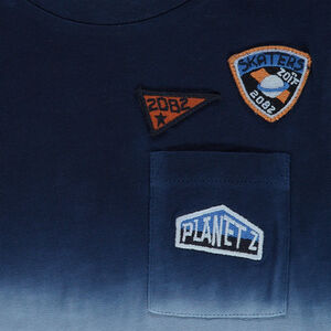 Camiseta de manga corta de punto con efecto tie-dye 