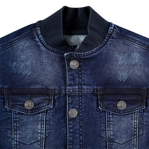 Júnior - Cazadora vaquera de estilo teddy con mangas de felpa  