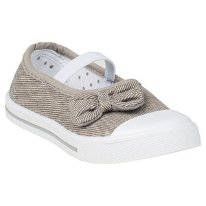 Merceditas de tela con elástico y lazo 