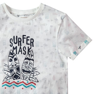 Júnior - Camiseta de manga de punto con estampado tribal en el reverso 