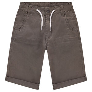 Júnior - Bermudas de sarga teñida con cordones que se ajustan 