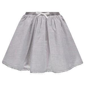 Falda acampanada con cinturón con purpurina 