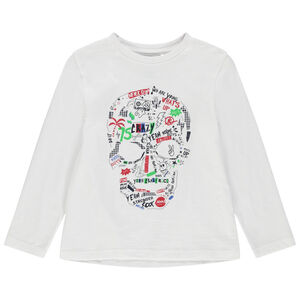 T-shirt manches longues en coton bio à motif fantaisie 