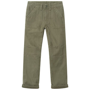 Pantalón recto de twill forrado polar 