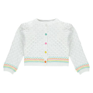 Chaqueta de punto calado con dibujos de jaquard 