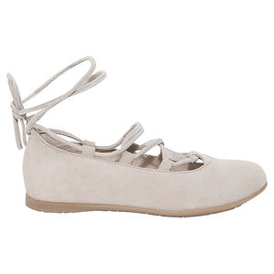 Manoletinas de cuero de antelina con lazada 