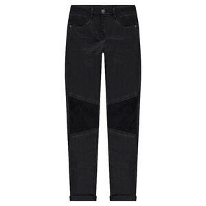 Pantalón con efecto slim arrugado con lentejuelas negras  