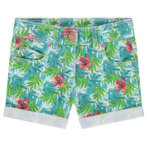 Pantalón de algodón de fantasía con estampado tropical all over  Main Pantalón de algodón de fantasía con estampado tropical all over