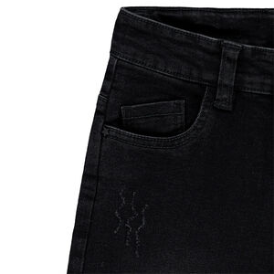 Júnior - Vaqueros slim con efecto desgastado y dobladillos descosidos 