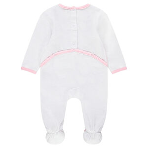 juego de 2 pijamas de terciopelo con rayas y arco iris 