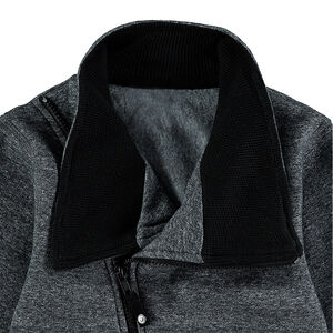 Chaqueta de felpa con cierre al bies y bolsillos con cremallera 