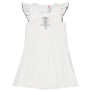 Vestido de tela de fantasía bordada 