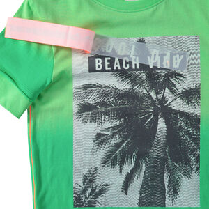 Júnior - Camiseta de manga corta de punto con efecto tie and dye y palmeras estampadas 