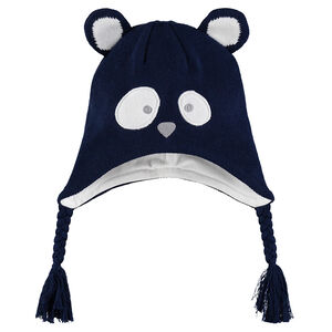 Gorro peruano de punto con forro  y orejas de relieve 