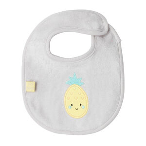 Babero de algodón de toalla con parches de frutas 