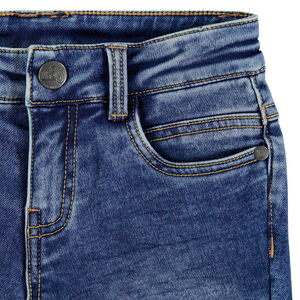 pantalon corto  vaquero efecto used à cortes 