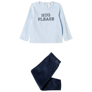 Pijama de terciopelo con mensaje estampado  