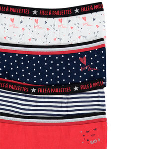 Lot de 4 shorties en coton à imprimés variés 