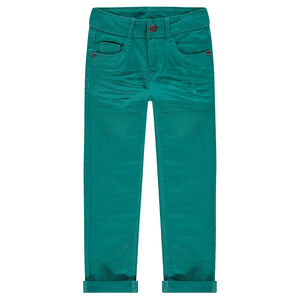 Pantalón slim de sarga con efecto arrugado  Main Pantalón slim de sarga con efecto arrugado