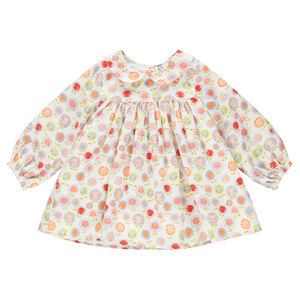 Túnica de manga larga, estampado de flores 