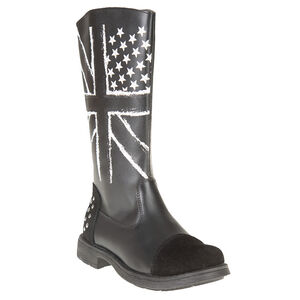 Botas de cuero de color negro estampado fantasía 