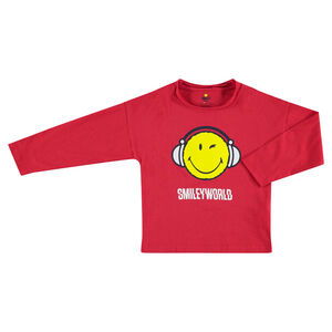 Camiseta de manga larga de punto con ©Smiley estampado 