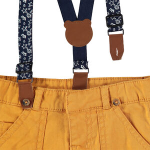 Pantalon en coton à bretelles amovibles 