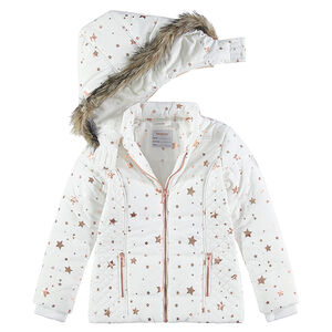 Júnior - Anorak acolchado con capucha desmontable y forro de borreguillo 