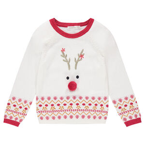 Jersey de punto de Navidad con reno estampado y motivo de jacquard  Main Jersey de punto de Navidad con reno estampado y motivo de jacquard