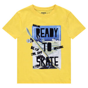 Júnior - Camiseta de manga corta de punto liso con estampado de fantasía 